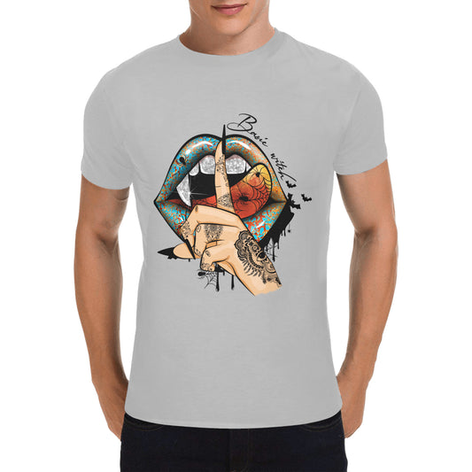 Halloween Basic Witch Men's Heavy Cotton T-Shirt (One Side Printing) (D6422923)