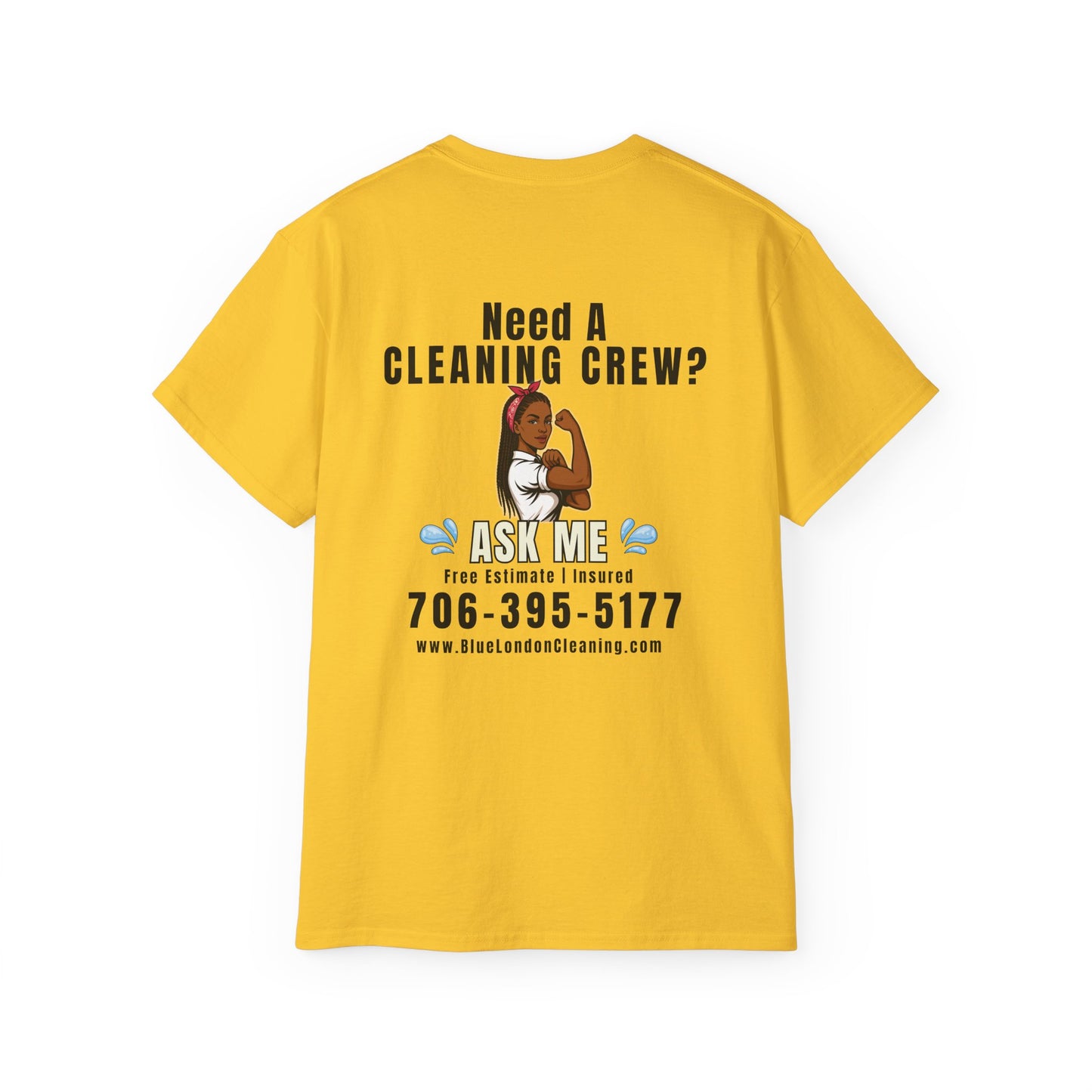 Blue London Cleaning Branded T-Shirt | Official Company Apparel – Logo Design